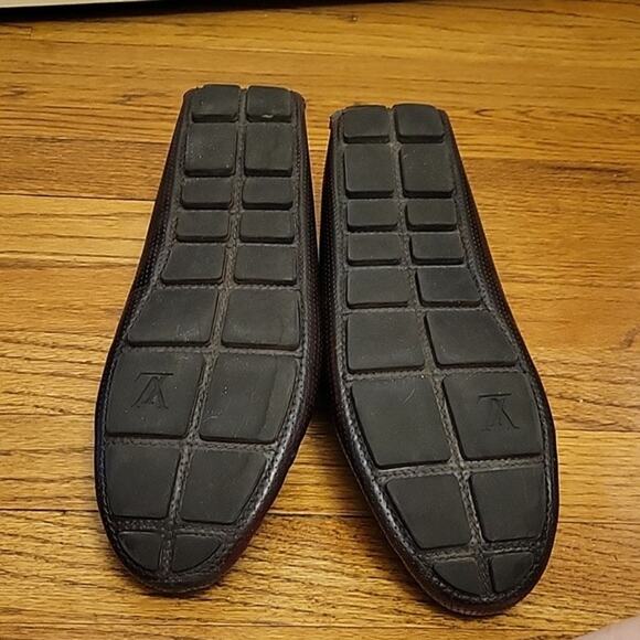 Louis Vuitton Black Luxury Designer Perforated Leather Driving Loafers -9 to 9.5 - Picture 7 of 12